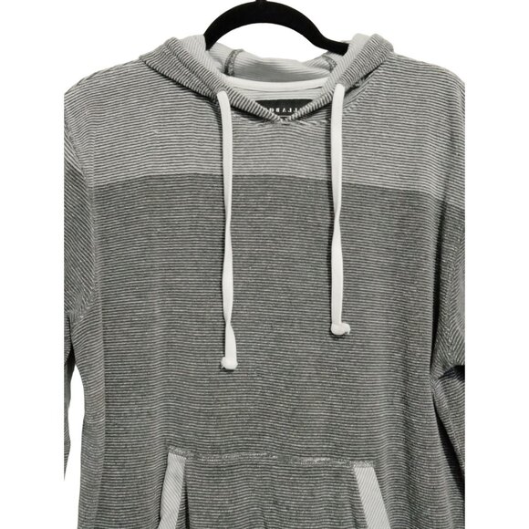 Billabong Mens Gray Striped Drawstring Hoodie Kangaroo Pocket Size Large - Picture 3 of 12